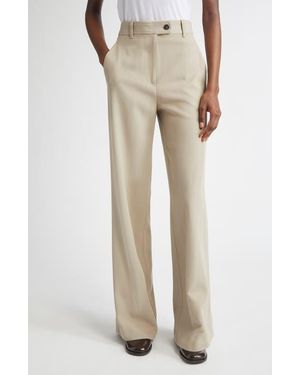 St. John Stretch Twill Straight Leg Pants - Natural