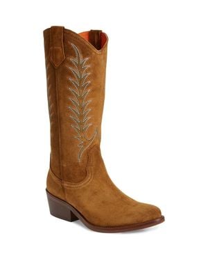 Penelope Chilvers Goldie Embroidered Cowboy Boot - Brown