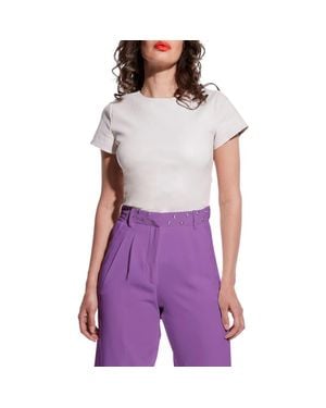 AS by DF Brando Stretch Leather Tee - Black