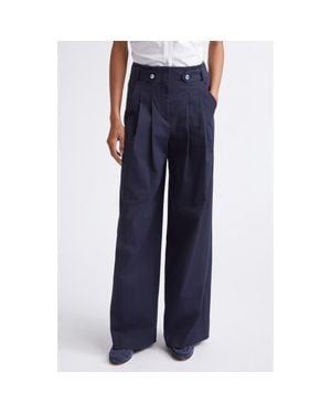 Veronica Beard Allman High Waist Wide Leg Pants - Blue
