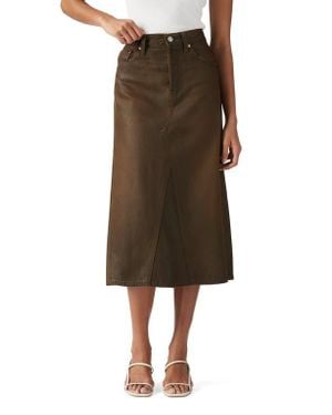 Levi's Pay Day Coated Denim Midi Skirt - Natural