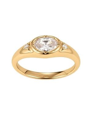 MADE BY MARY Oval Birthstone Signet Ring - Metallic