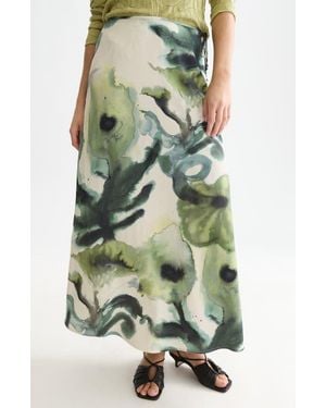 Scotch & Soda Print Ankle Length Skirt - Green