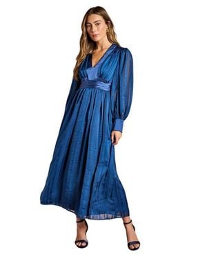 Coast V-Neck Long Sleeve Maxi Dress - Blue