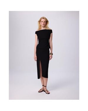 Theo the Label Thetis Techno Pencil Skirt - Blue