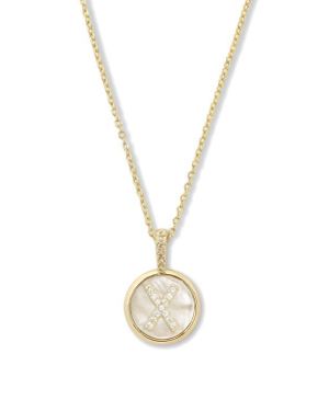 Melinda Maria Baby Love Letters Initial Pendant Necklace - White