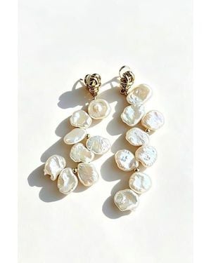 Classicharms Gemma Petal Pearl Drop Earrings - White
