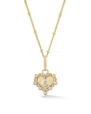 Orly Marcel Diamond Heart Pendant Necklace - Metallic