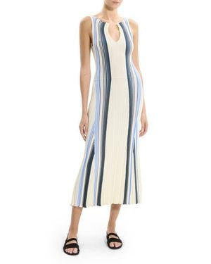 theory ribbed draped dress Theory Women's Boat Neck Midi Dress - Black