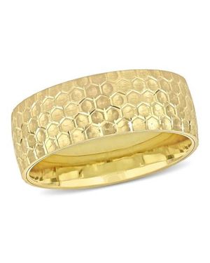 Julianna B 7Mm Geometric Pattern Wedding Band 14K - Metallic