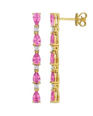 Julianna B Diamond Linear Drop Earrings 14K - Pink