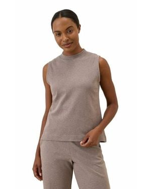 Pact Organic Cotton Airplane Mock Neck Shell - Brown