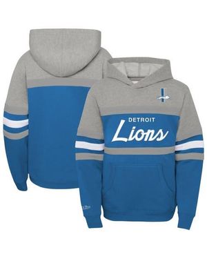 Mitchell & Ness Youth Detroit Lions Throwback Head Coach Pullover Hoodie - Blue