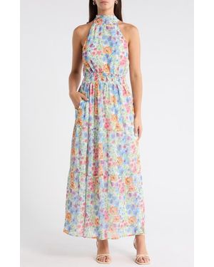 Sugarlips Ezia Garden Jetter Halter Maxi Dress - White