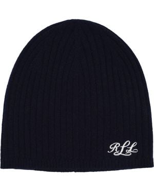 Ralph Lauren Signature Cashmere Beanie - Blue