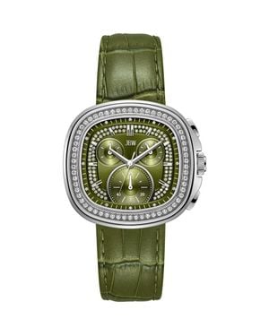 JBW Coast Chronograph Leather Strap Watch, 22Mm X 42Mm - Green
