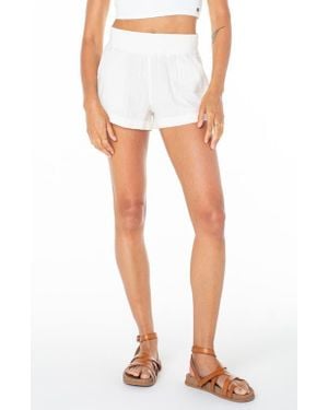 Roxy Laidback Cotton Gauze Shorts - White
