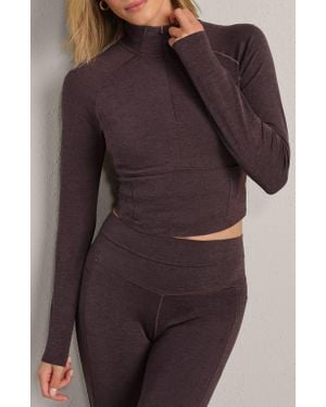 Rhone Revive Crop Quarter Zip Top - Purple