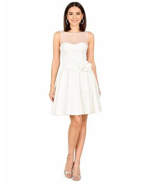 LARA New York Beaded Faux-Wrap V-Neck Bridal Gown - White