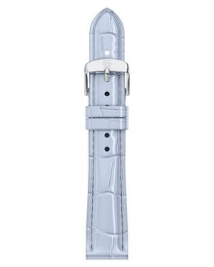 Michele 16Mm Croc Embossed Leather Watch Band - Blue
