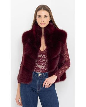 Generation Love Rosario Faux Fur Vest - Red