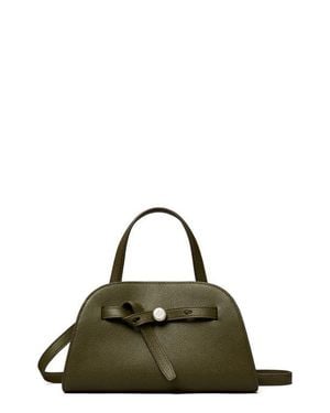 Tory Burch Romy Small Bauletto Leather Handbag - Green