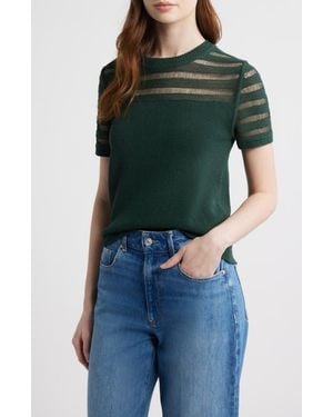 Rag & Bone Britt Openwork Crewneck Sweater - Green