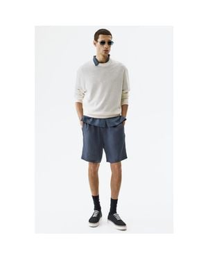 H&M Relaxed Fit Linen Shorts - Blue