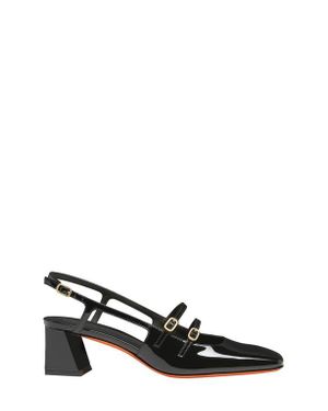 Santoni Mid-Heel Slingback - Black