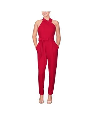 Rachel Roy Harland Crossover Halter Jumpsuit - Red