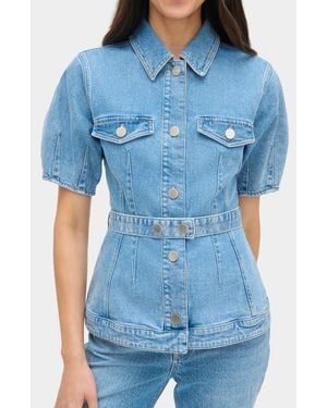 ALIGNE Jette Stretch Organic Cotton Denim Shirt - Blue