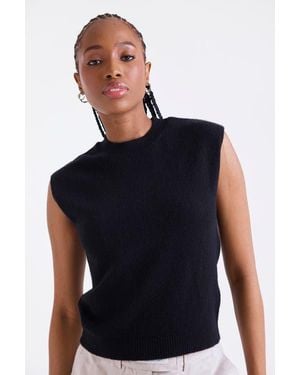 1982 Zarah Crew Neck 100% Cashmere Vest - Blue