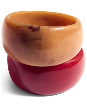 Mango Set Of Two Chunky Bangle Bracelets - Red