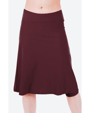 Calypsa Long Swim Skort With Capri Leggings - Purple