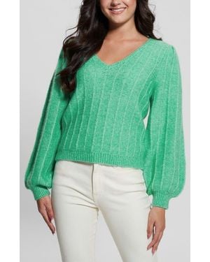 Guess Madeline Pointelle Detail Sweater - Green
