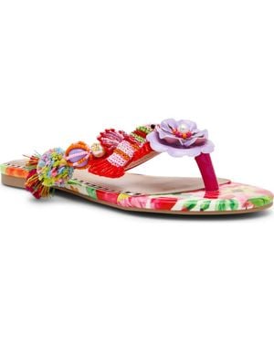 Betsey Johnson Doloris Bead & Sequin Flip Flop - Pink
