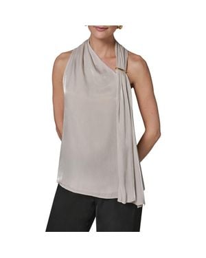 Donna Karan Asymmetric Sleeveless Top - Gray
