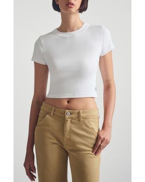 Brooklyn Industries Crop Rib T-Shirt - White