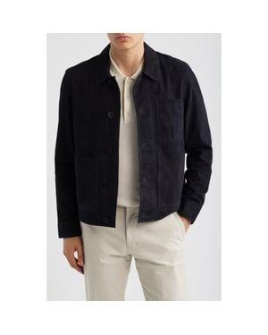 Reiss Wilstead Suede Shirt Jacket - Black