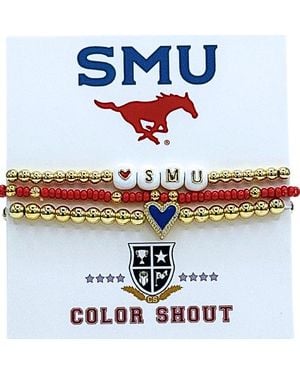 Color Shout Smu Love My College Bracelet Stack - Blue
