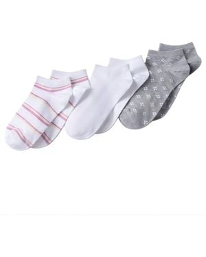 Lands' End 3-Pack Cotton Patterned Low Cut Socks - Multicolor