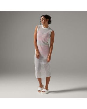 Tavi Retreat Sleeveless Open Knit Dress - Gray