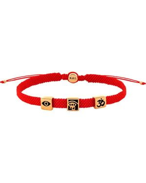 Karma and Luck Triple Protection String Adjustable Bracelet Spiritual Bliss - Red