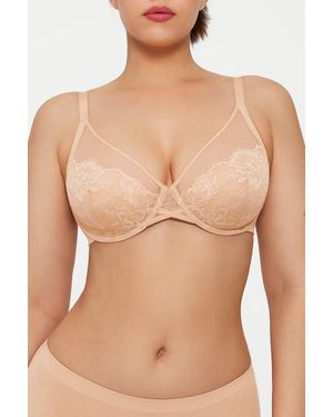 Popilush Lightweight Underwire Minimizer Lace Mesh Bra - Multicolor