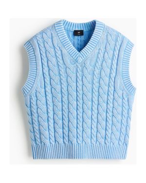 H&M Relaxed Fit Cotton Sweater Vest - Blue