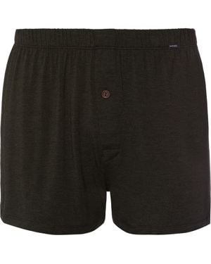 Hanro Casuals Single Jersey Boxers With Button Fly - Black