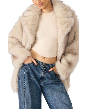 Steve Madden Kindra Faux Fur Coat - Blue