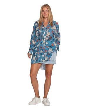 Belle & Bloom Because You Move Me Oversized Shirt - Blue