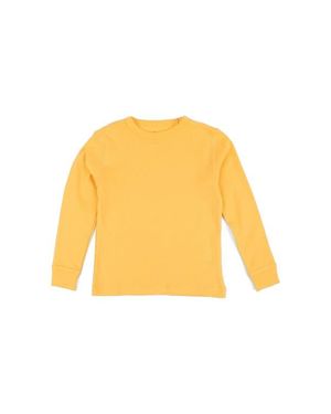 Leveret Kids Long Sleeve T-Shirt, 100% Cotton, Solid Colors - Yellow