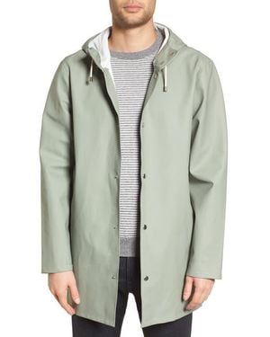 Stutterheim Stockholm Long Sleeve Hooded Raincoat - Green